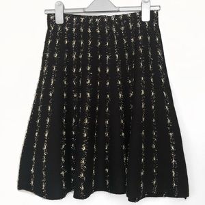Vila Milano Black and Gold Knit Skirt